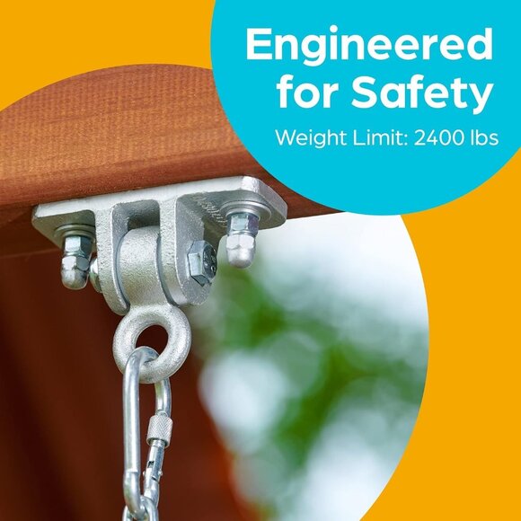 2-Pack Heavy Duty Swing Set Hangers with Locking Snap Hooks for Outdoor Use - Picture 3 of 8